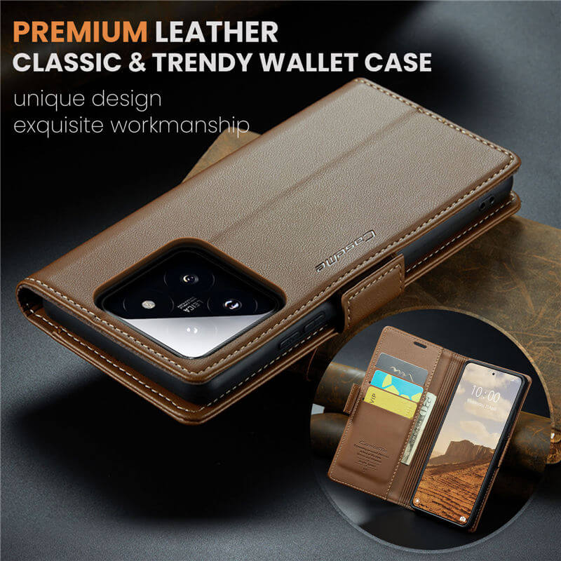 CaseMe Xiaomi 14 Wallet RFID Blocking Magnetic Buckle Case - Image 9
