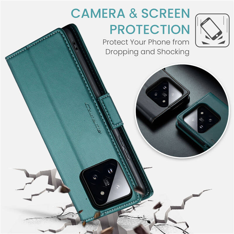 CaseMe Xiaomi 14 Wallet RFID Blocking Magnetic Buckle Case - Image 10