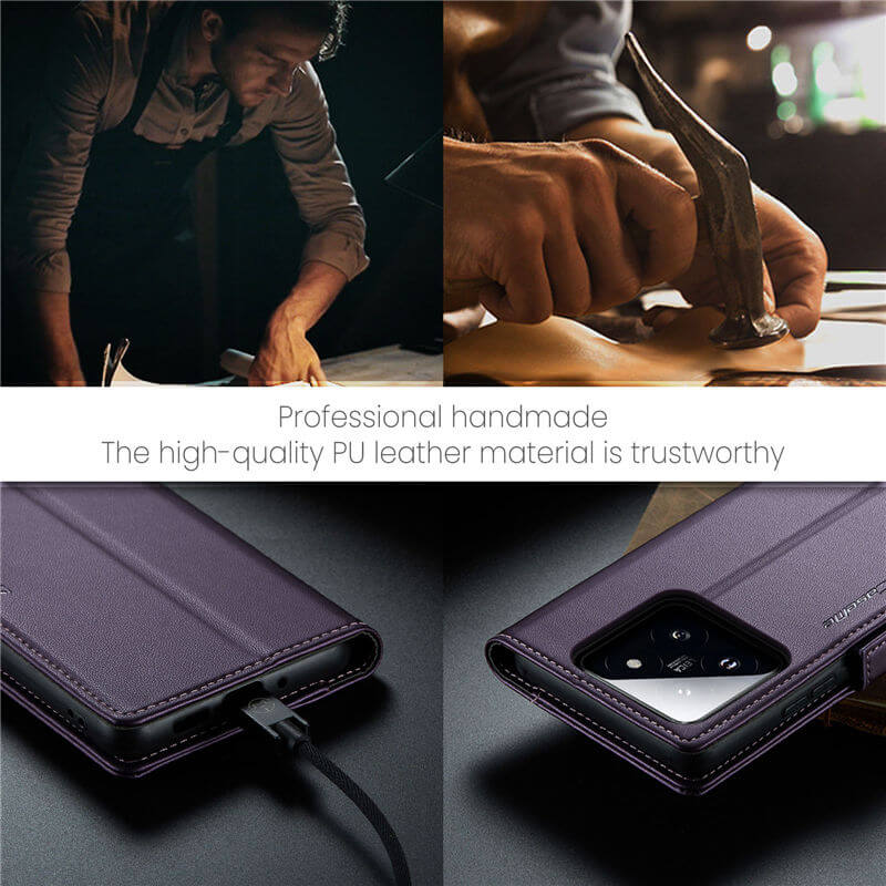 CaseMe Xiaomi 14 Wallet RFID Blocking Magnetic Buckle Case - Image 11