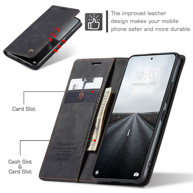 CaseMe Xiaomi 14 Pro Wallet Suede Leather Case - Image 6