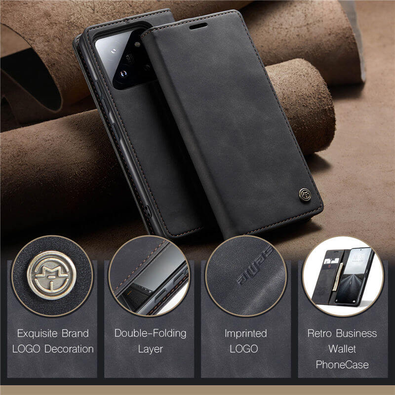 CaseMe Xiaomi 14 Pro Wallet Suede Leather Case - Image 11