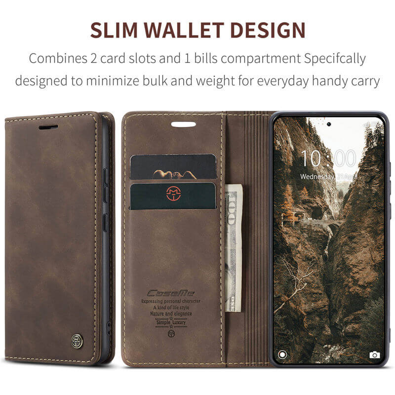 CaseMe Xiaomi 14 Pro Wallet Suede Leather Case - Image 4