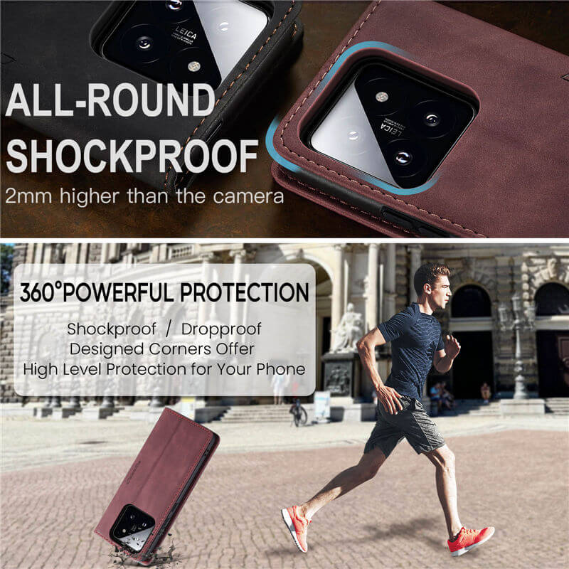 CaseMe Xiaomi 14 Pro Wallet Suede Leather Case - Image 10