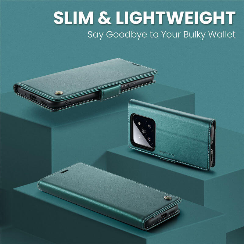 CaseMe Xiaomi 14 Pro Wallet RFID Blocking Magnetic Buckle Case - Image 3