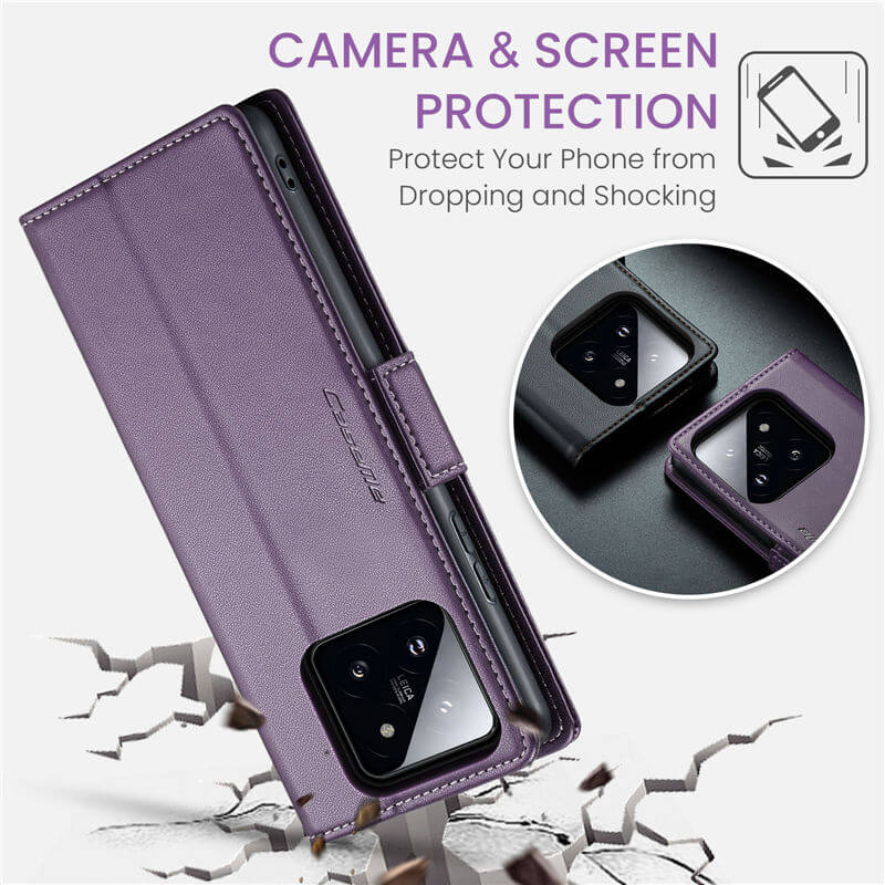 CaseMe Xiaomi 14 Pro Wallet RFID Blocking Magnetic Buckle Case - Image 10