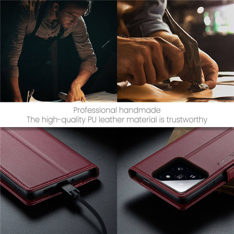 CaseMe Xiaomi 14 Pro Wallet RFID Blocking Magnetic Buckle Case - Image 11