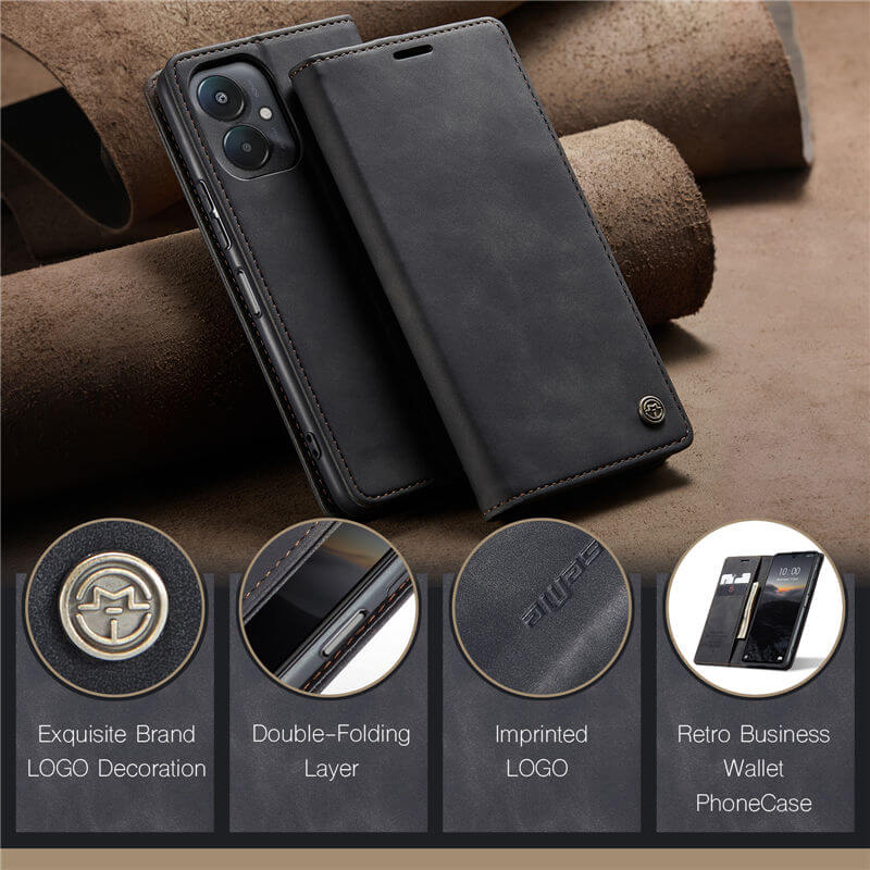 CaseMe Xiaomi Redmi 13C Wallet Suede Leather Case - Image 11