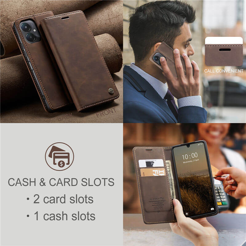 CaseMe Xiaomi Redmi 13C Wallet Suede Leather Case - Image 9