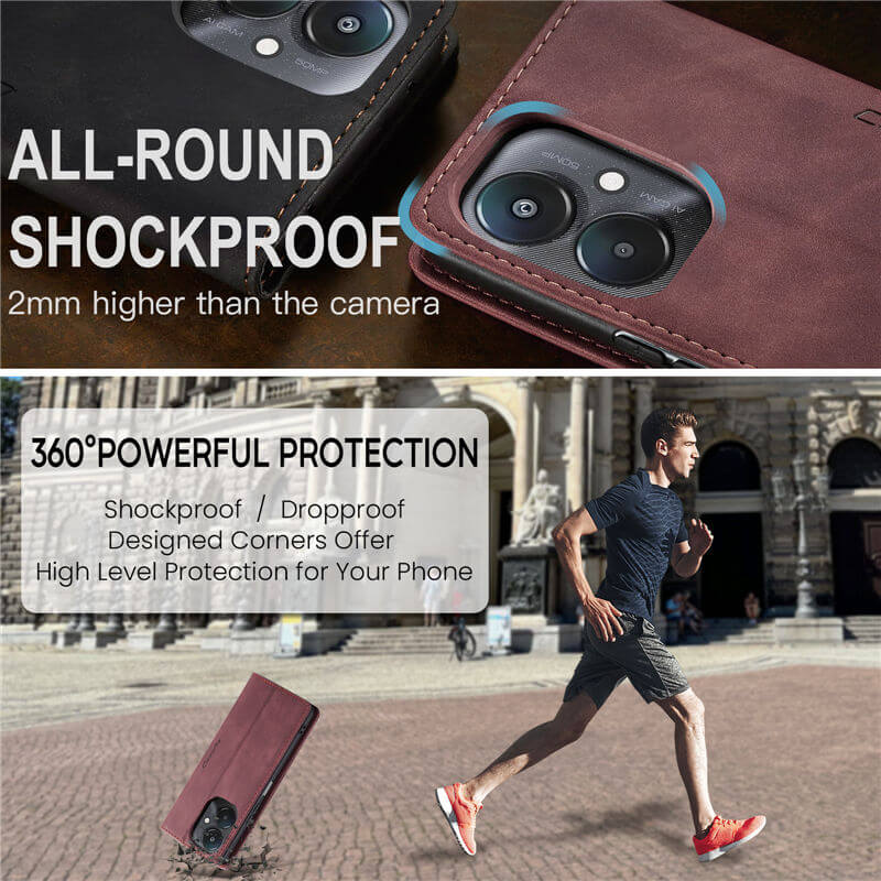 CaseMe Xiaomi Redmi 13C Wallet Suede Leather Case - Image 10