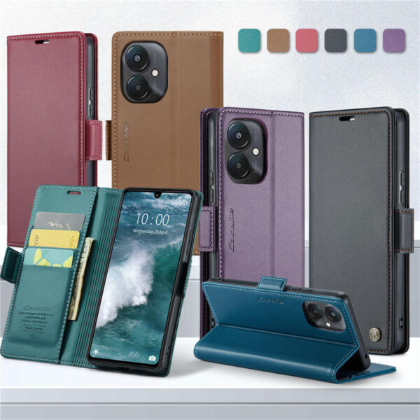 Alternative view of CaseMe Xiaomi Redmi 13C Wallet RFID Blocking Magnetic Buckle Case