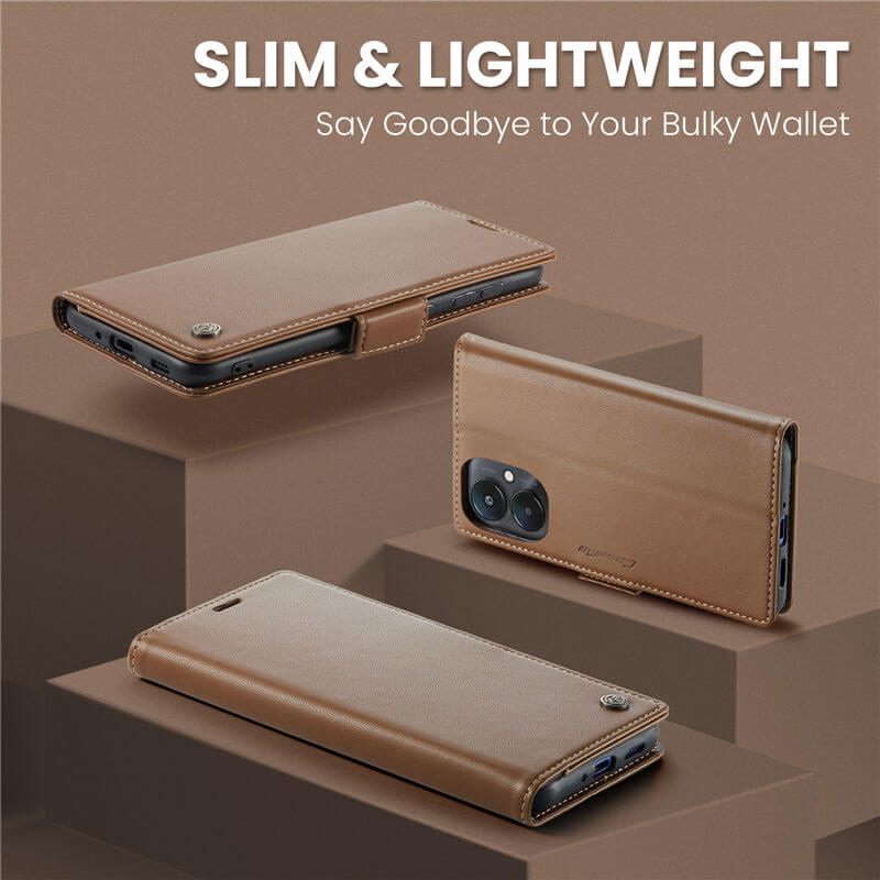 CaseMe Xiaomi Redmi 13C Wallet RFID Blocking Magnetic Buckle Case - Image 3