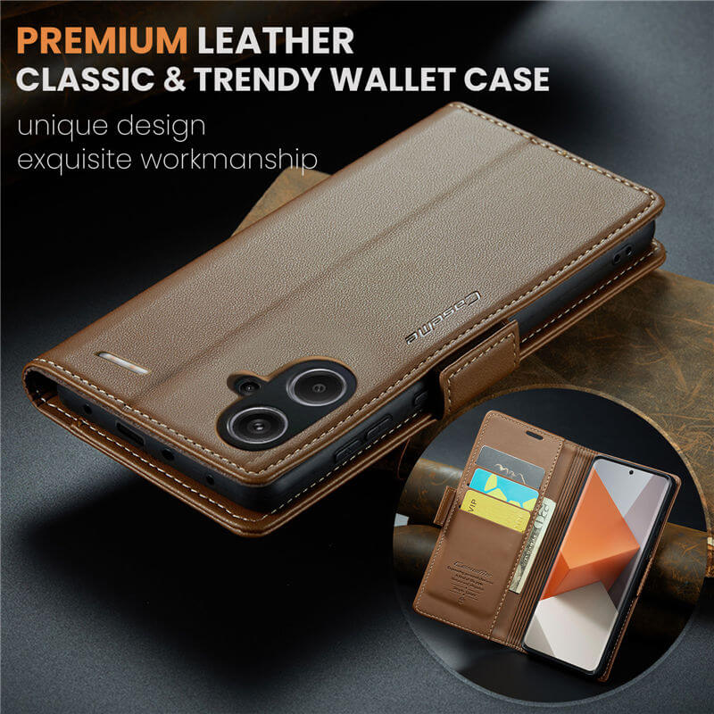 CaseMe Xiaomi Redmi Note 13 Pro Plus 5G Wallet RFID Blocking Magnetic Buckle Case - Image 9