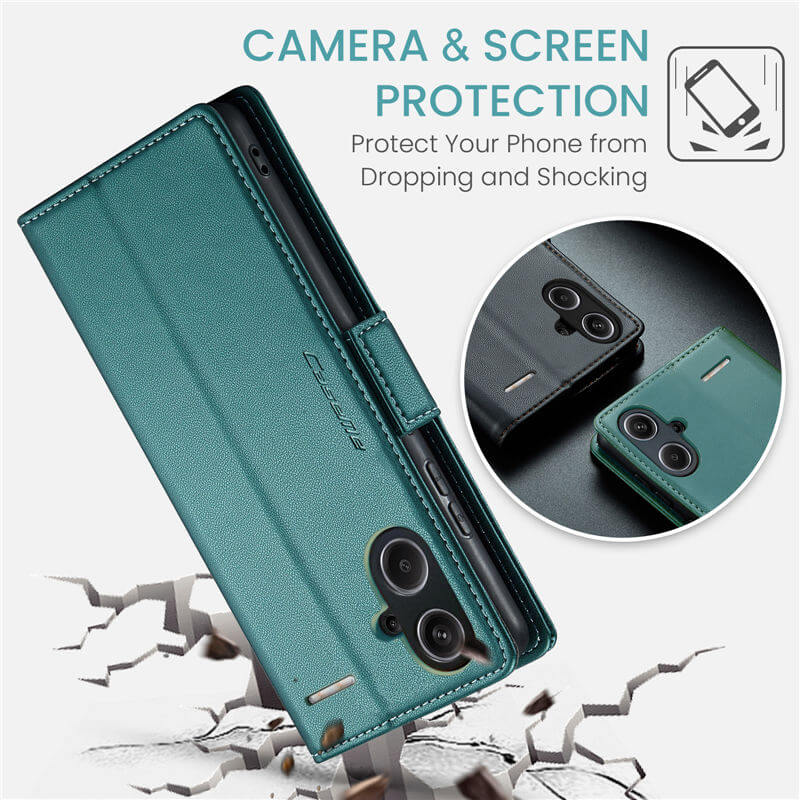 CaseMe Xiaomi Redmi Note 13 Pro Plus 5G Wallet RFID Blocking Magnetic Buckle Case - Image 10
