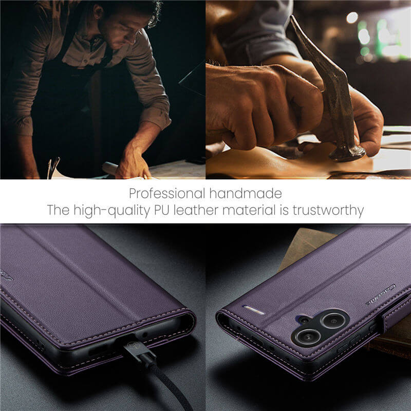 CaseMe Xiaomi Redmi Note 13 Pro Plus 5G Wallet RFID Blocking Magnetic Buckle Case - Image 11