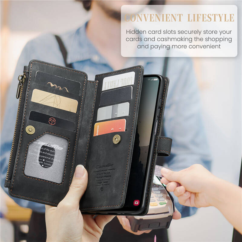CaseMe Samsung Galaxy A25 Wallet kickstand Case with Wrist Strap - Image 6