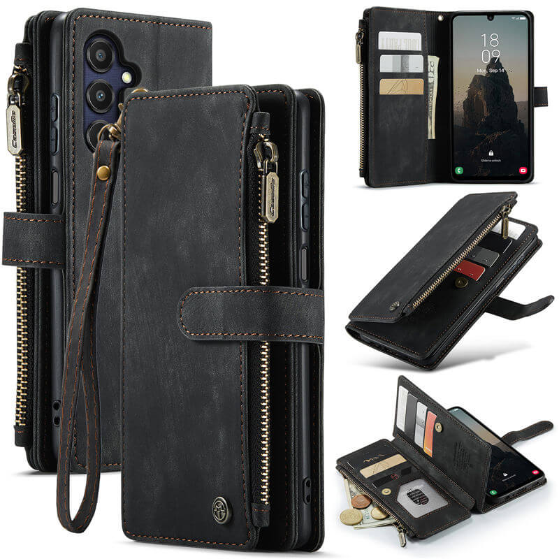 CaseMe Samsung Galaxy A25 Wallet kickstand Case with Wrist Strap
