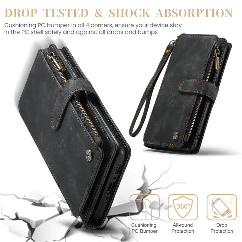 CaseMe Samsung Galaxy A35 Wallet kickstand Case with Wrist Strap - Image 9