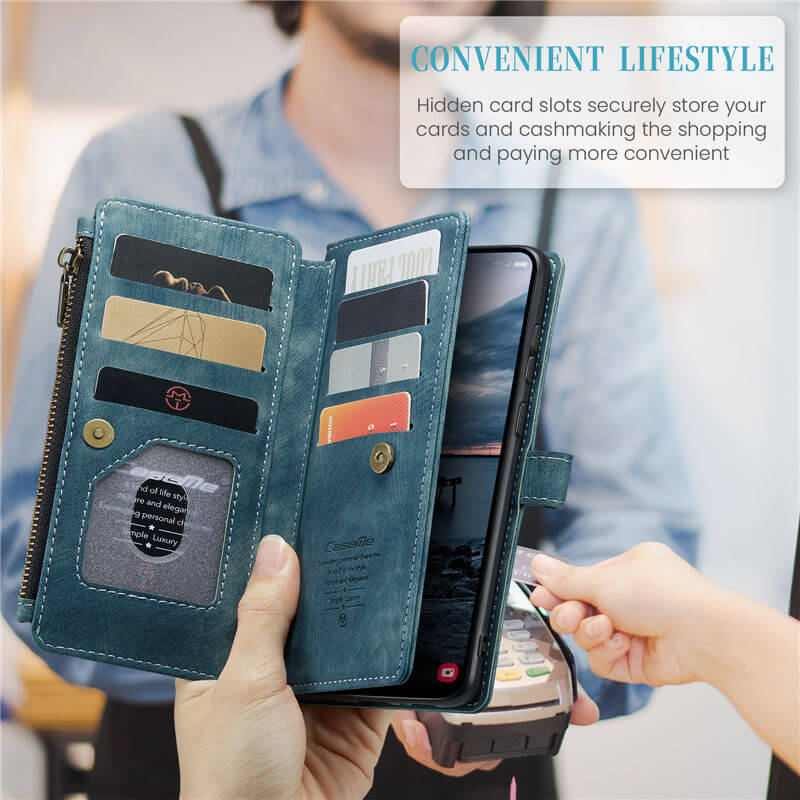 CaseMe Samsung Galaxy A35 Wallet kickstand Case with Wrist Strap - Image 6