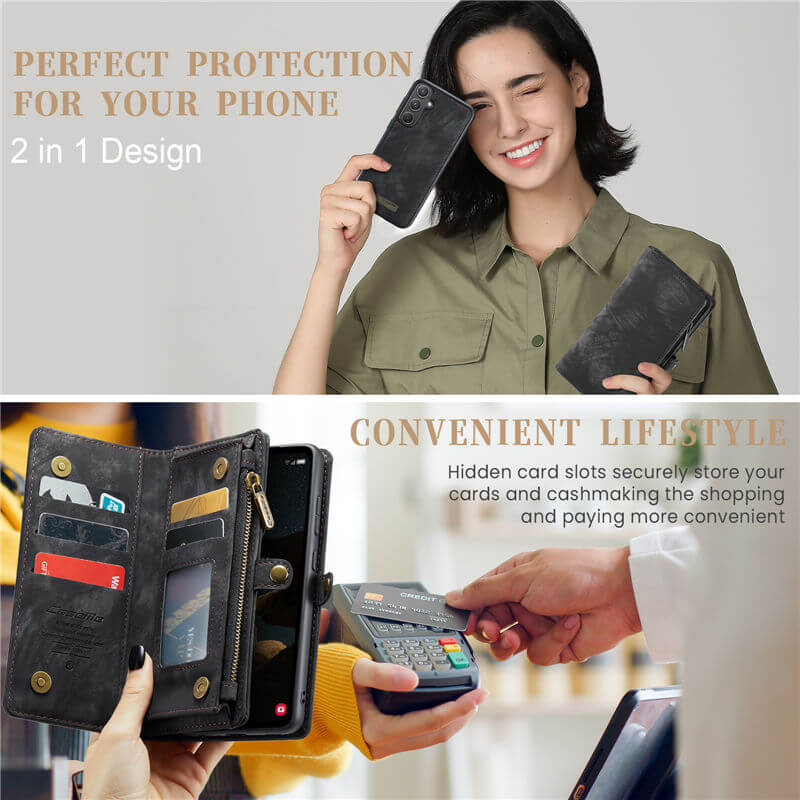 CaseMe Samsung Galaxy A55 Wallet Case with Wrist Strap - Image 6