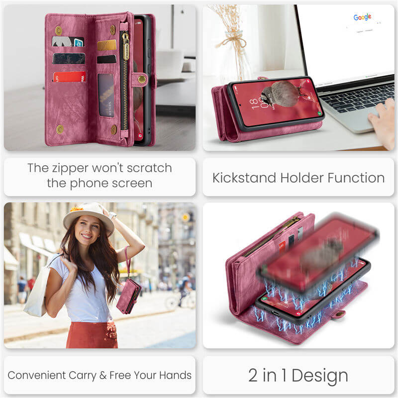 CaseMe Samsung Galaxy A55 Wallet Case with Wrist Strap - Image 5