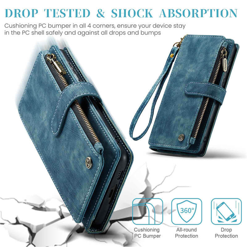 CaseMe Samsung Galaxy A55 Wallet kickstand Case with Wrist Strap - Image 9