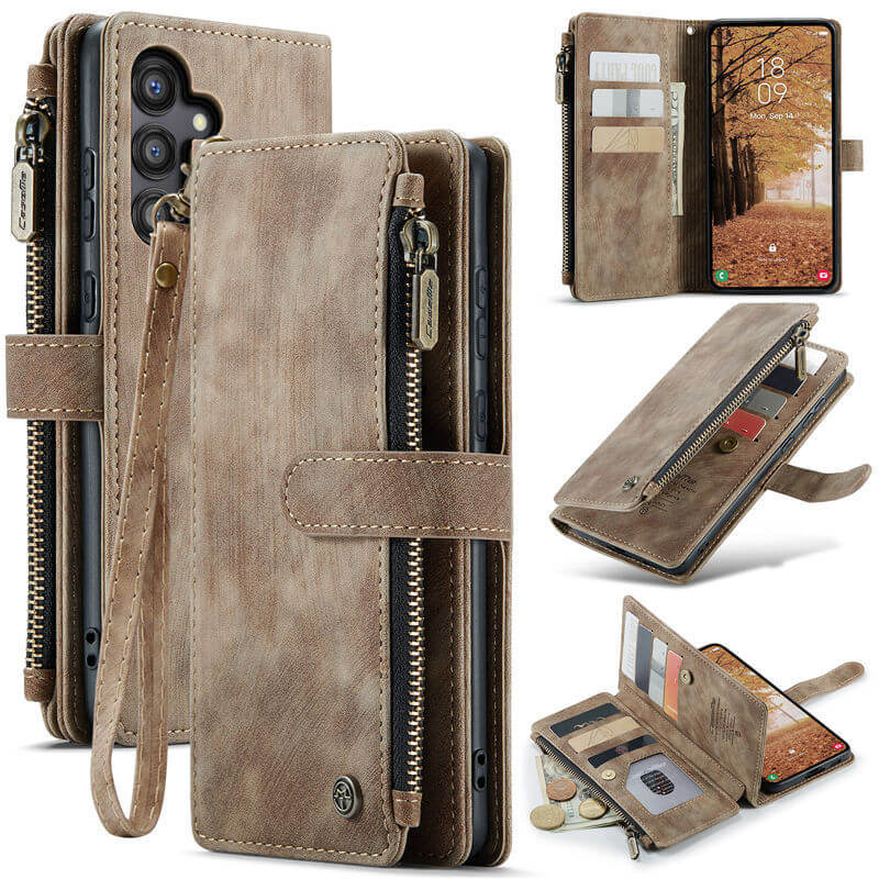 CaseMe Samsung Galaxy A55 Wallet kickstand Case with Wrist Strap