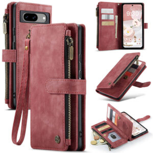 CaseMe Google Pixel 8A Wallet kickstand Case with Wrist Strap