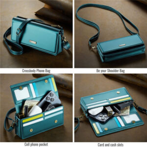 CaseMe 4.0-7.5 inch Phone Bag RFID Blocking Wallet Crossbody Bag Storage Pouch Shoulder Bag Purse