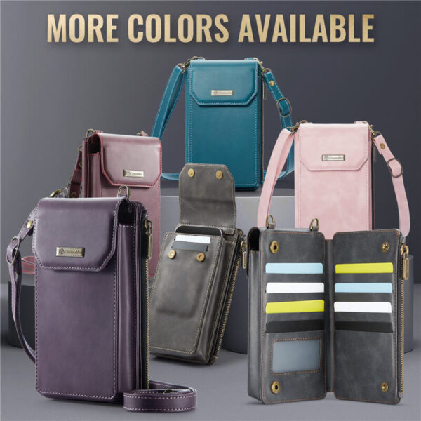Alternative view of CaseMe 4.0-7.3 inch Phone Bag RFID Blocking Wallet Crossbody Purse Storage Pouch Shoulder Bag