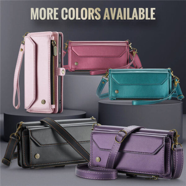 Alternative view of CaseMe Crossbody For Samsung Galaxy A25 Wallet Kickstand Case with RFID Blocking 10 card slots Zipper Purse