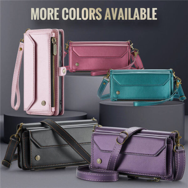 Alternative view of CaseMe Crossbody For Samsung Galaxy A35 Wallet Kickstand Case with RFID Blocking 10 card slots Zipper Purse