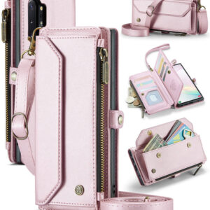 CaseMe Crossbody For Samsung Galaxy Note 10 Plus Wallet Kickstand Case with RFID Blocking 10 card slots Zipper Purse Support Wireless Charging