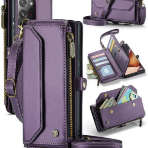 CaseMe Crossbody For Samsung Galaxy Note 20 Ultra Wallet Kickstand Case with RFID Blocking 10 card slots Zipper Purse Support Wireless Charging