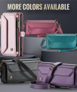 Alternative view of CaseMe Crossbody For iPhone 7/8/SE 2020/SE 2022 Wallet Kickstand Case with RFID Blocking 7 Card Slots Zipper Purse Support Wireless Charging