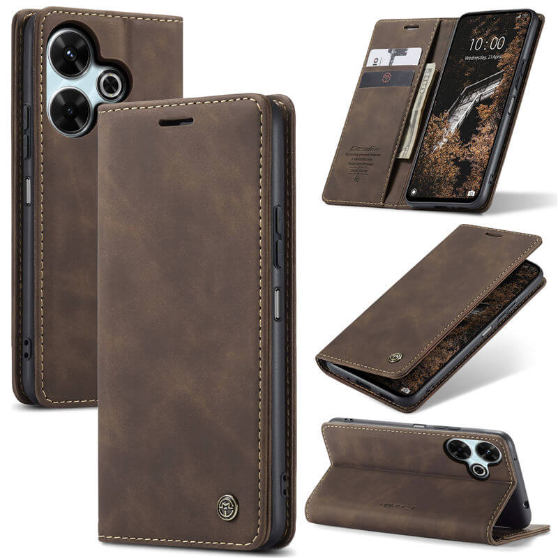 CaseMe Xiaomi Redmi 13 Wallet Suede Leather Case