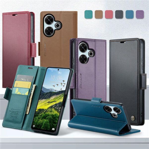 Alternative view of CaseMe Xiaomi Redmi 13 Wallet RFID Blocking Magnetic Buckle Case