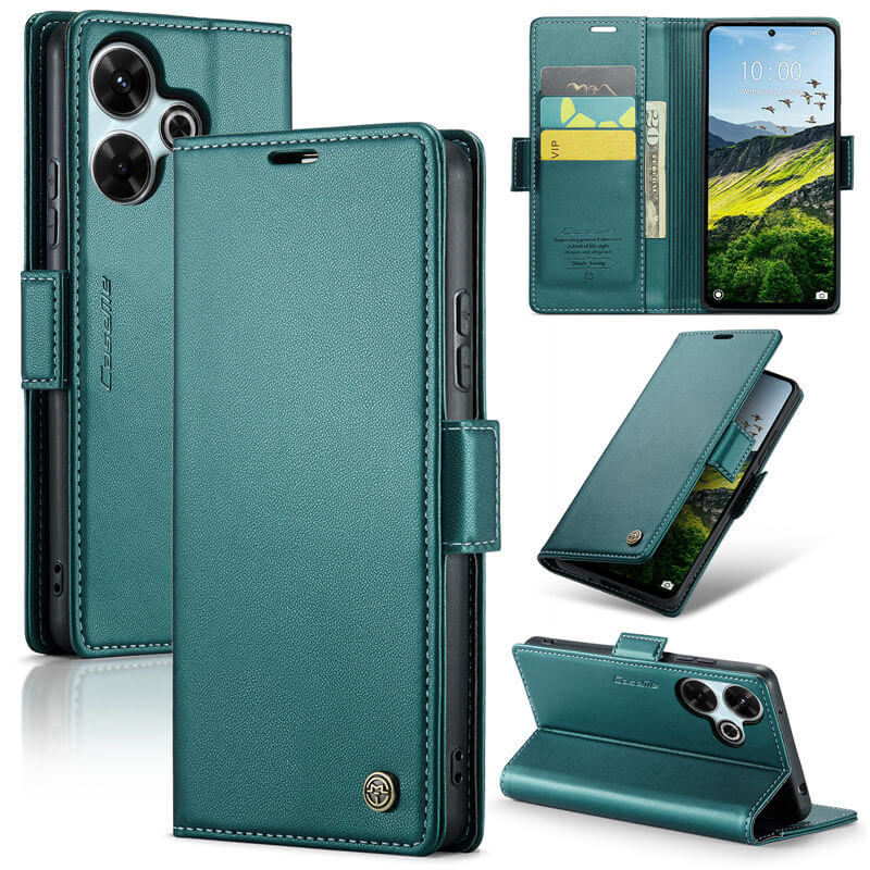 CaseMe Xiaomi Redmi 13 Wallet RFID Blocking Magnetic Buckle Case