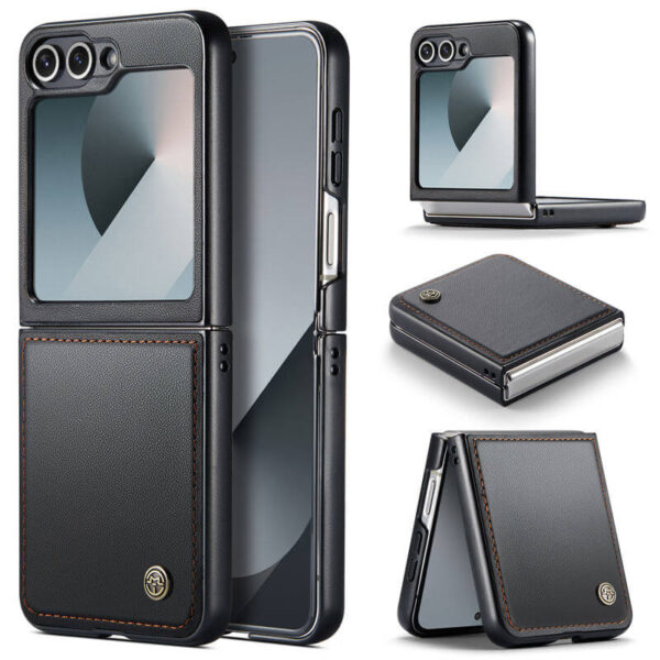 CaseMe Samsung Galaxy Z Flip6 Litchi Skin PU Leather Case
