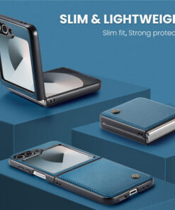 Alternative view of CaseMe Samsung Galaxy Z Flip6 Litchi Skin PU Leather Case