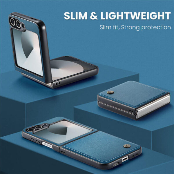 Alternative view of CaseMe Samsung Galaxy Z Flip6 Litchi Skin PU Leather Case