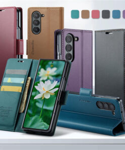 Alternative view of CaseMe Samsung Galaxy Z Fold6 Wallet RFID Blocking Magnetic Buckle Case