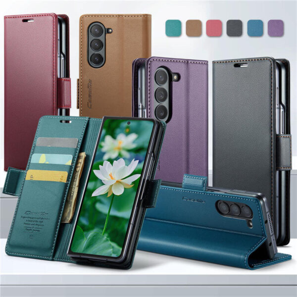 Alternative view of CaseMe Samsung Galaxy Z Fold6 Wallet RFID Blocking Magnetic Buckle Case