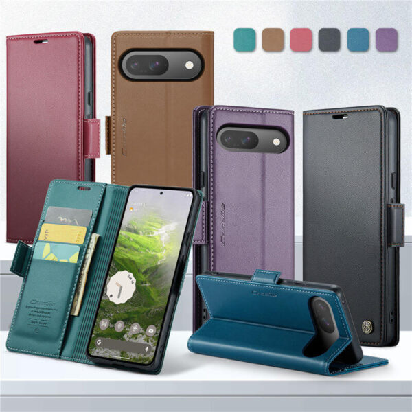 Alternative view of CaseMe Google Pixel 9/Pixel 9 Pro Wallet RFID Blocking Magnetic Buckle Case