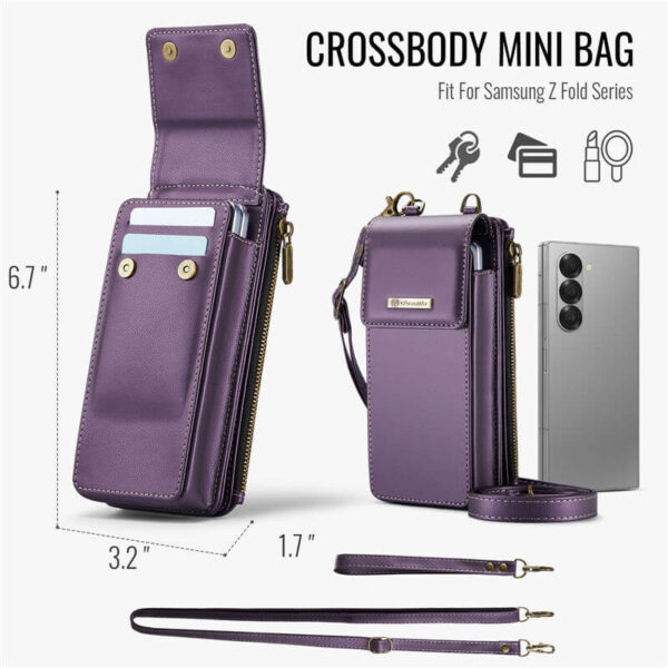 Alternative view of CaseMe Samsung Galaxy Z Fold6 Crossbody Bag Wallet RFID Blocking Case