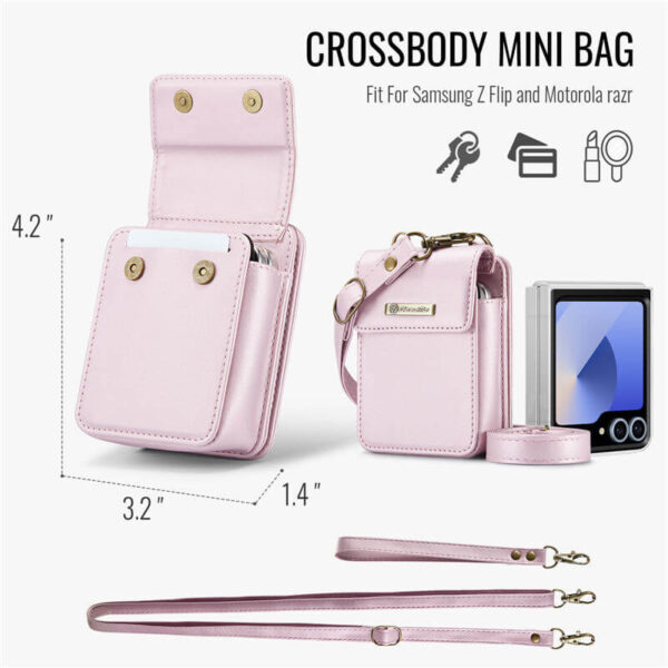 Alternative view of CaseMe Samsung Galaxy Z Flip6 Crossbody Bag Wallet RFID Blocking Case