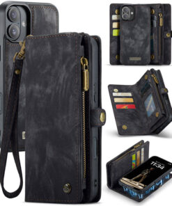 CaseMe iPhone 16 Wallet Magnetic Case with Wrist Strap