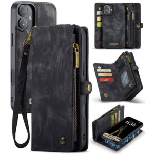 CaseMe iPhone 16 Wallet Magnetic Case with Wrist Strap