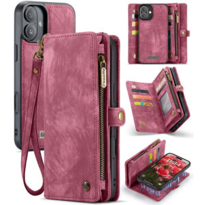 CaseMe iPhone 16 Plus Wallet Magnetic Case with Wrist Strap