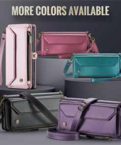 Alternative view of CaseMe Crossbody For iPhone 16 Plus Wallet Kickstand Case with RFID Blocking 10 card slots Zipper Purse Support Wireless Charging