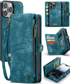 CaseMe iPhone 16 Pro Wallet Magnetic Case with Wrist Strap